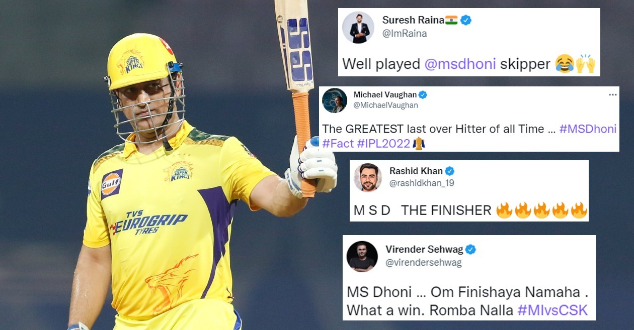 Twitter reactions: Vintage MS Dhoni inspires CSK to a thrilling win over MI at IPL 2022