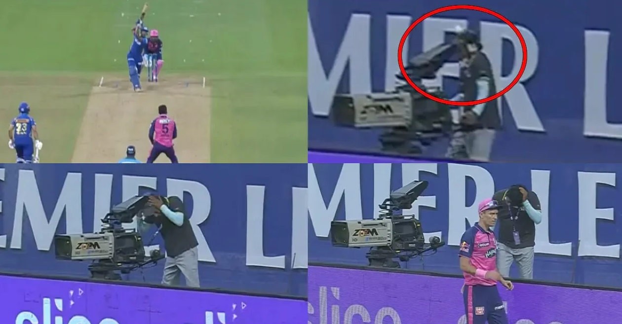 WATCH: Tilak Varma’s six hits cameraman; Trent Boult calls for physio – MI vs RR, IPL 2022