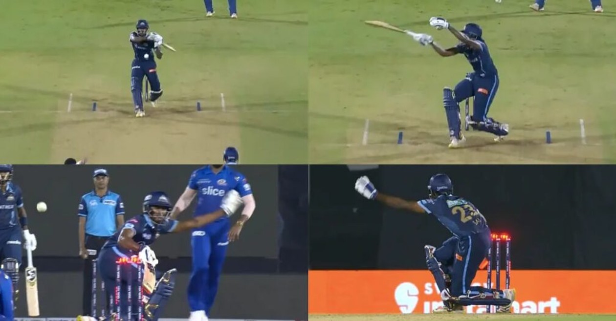 IPL 2022 [WATCH]: Sai Sudharsan gets out hit-wicket in a bizarre way against Mumbai Indians