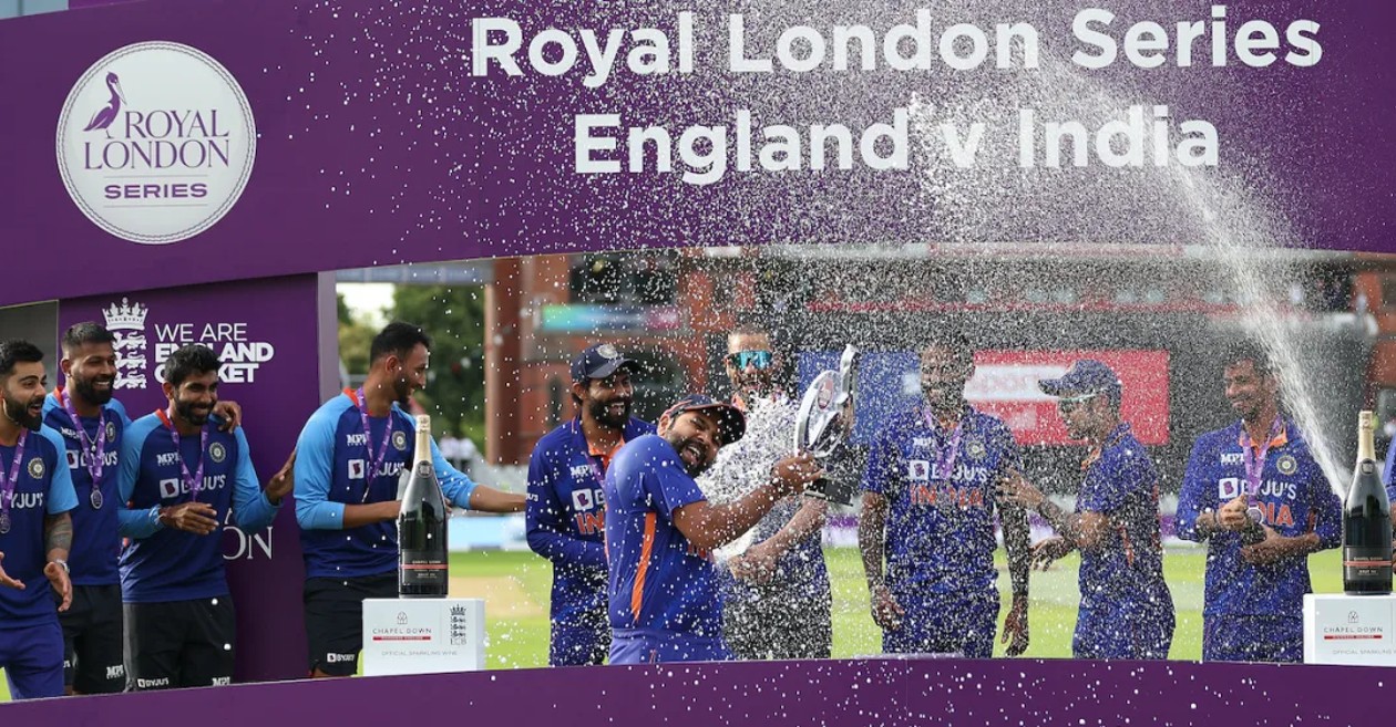 WATCH: Indian players’ champagne shower after ODI series win over England