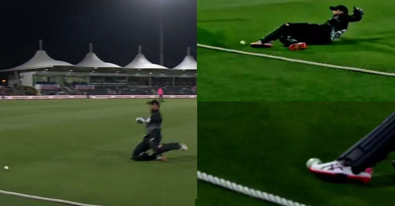 Devon Conway saves a certain boundary in NZ vs PAK clash