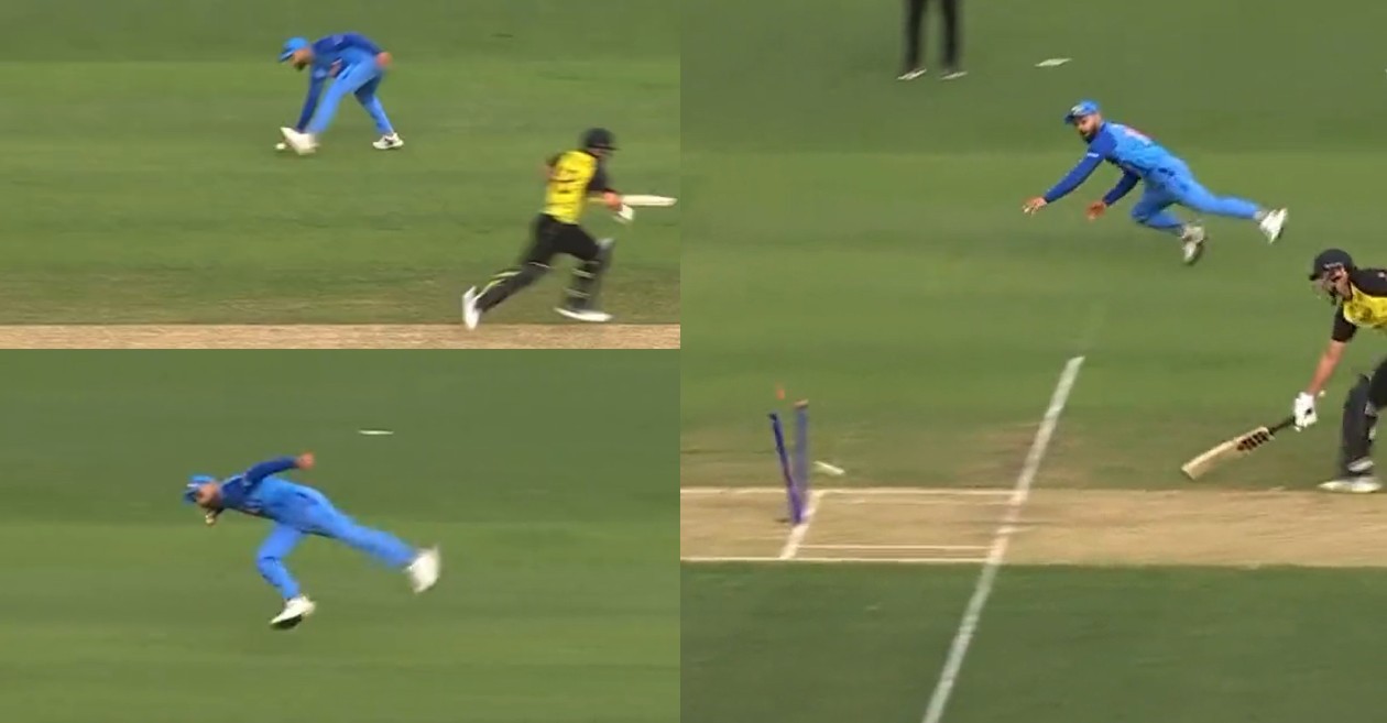 Virat Kohli's brilliant run out in Warm up game against Australia