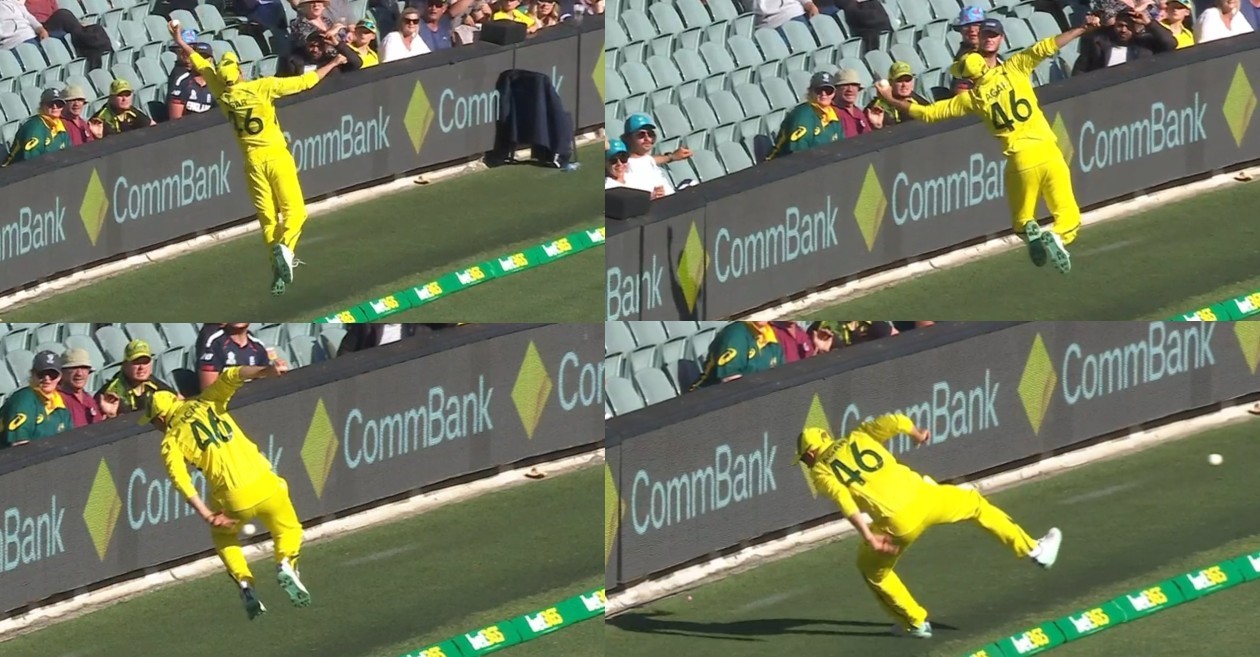 Ashton Agar saves a certain six in AUS vs ENG first ODI