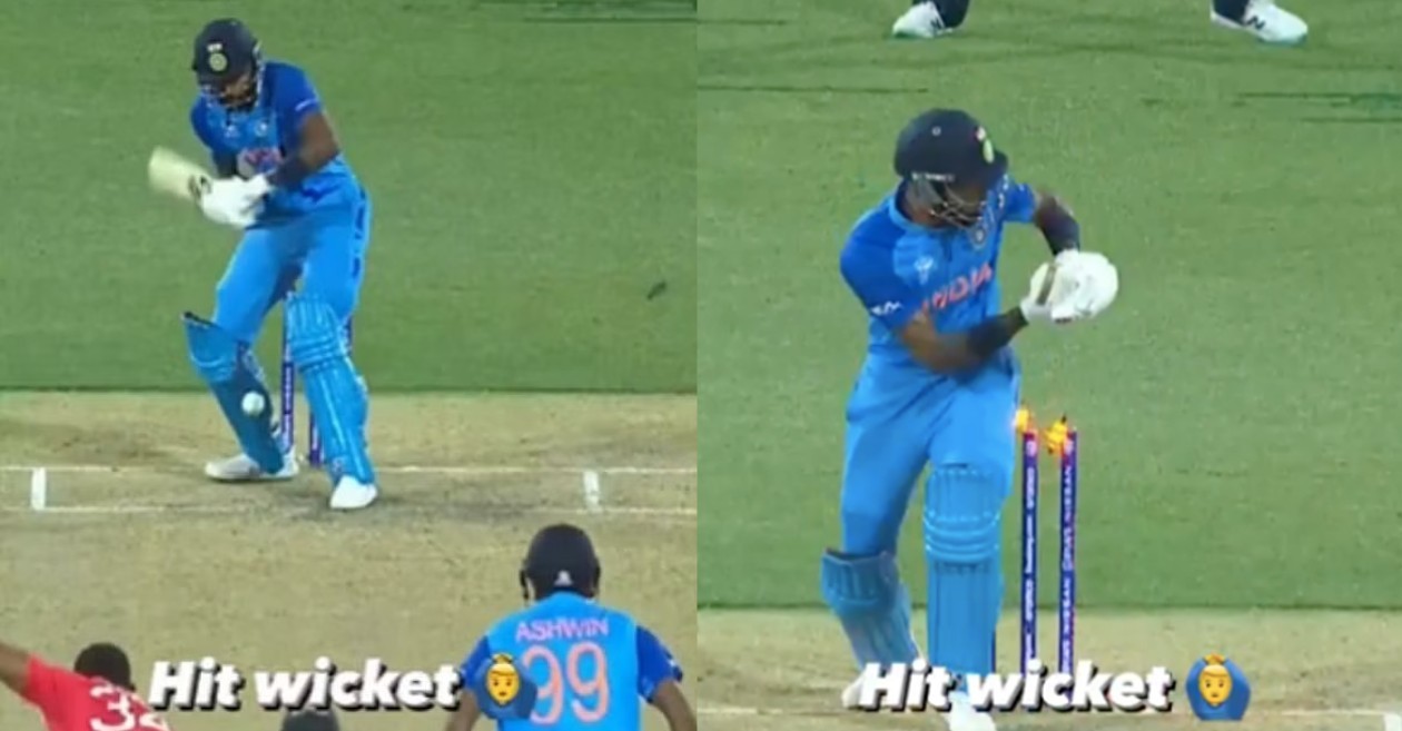 Hardik Pandya gets out hit-wicket in IND vs ENG semi-final clash