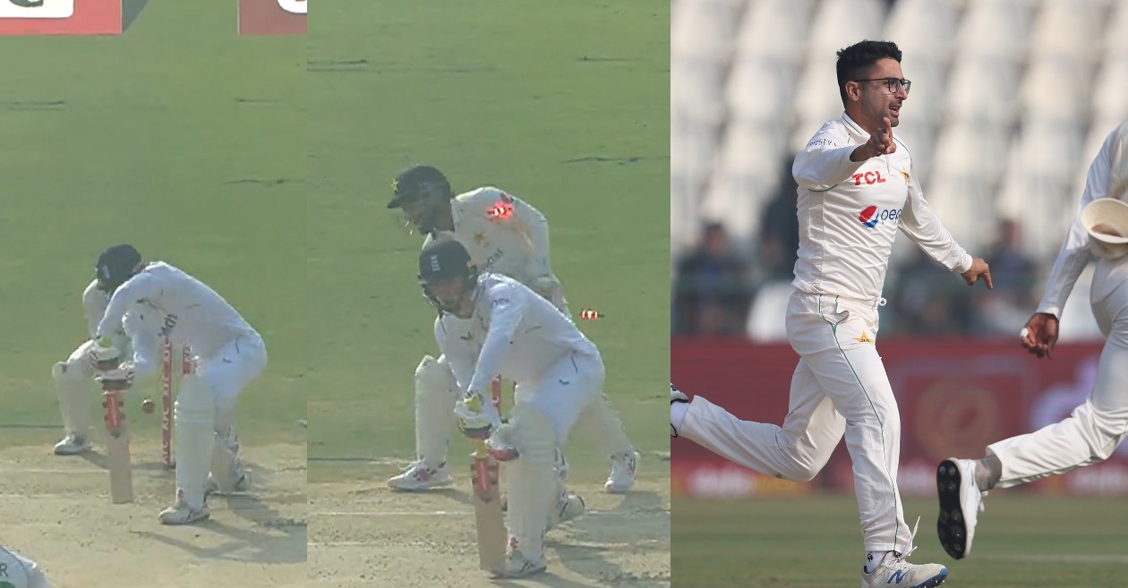 PAK v ENG – WATCH: Debutant Abrar Ahmed cleans up Zak Crawley with a beauty to bag his maiden Test wicket