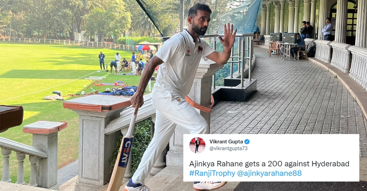 Twitter erupts as Ajinkya Rahane slams double century in Mumbai vs Hyderabad clash at Ranji Trophy