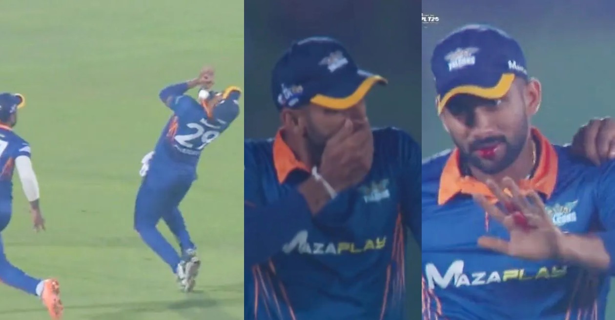 WATCH: Chamika Karunaratne loses his teeth while attempting a catch in Lanka Premier League