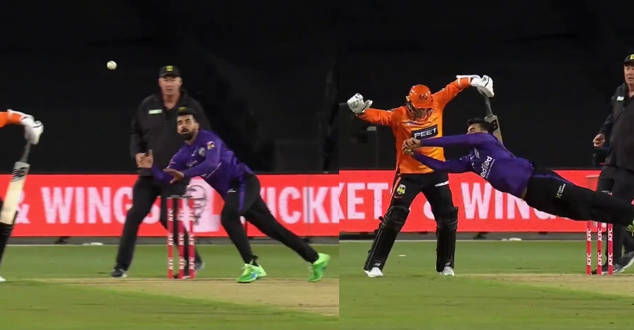 WATCH: Shadab Khan takes a blinder to dismiss Aaron Hardie – BBL|12, Hobart Hurricanes vs Perth Scorchers