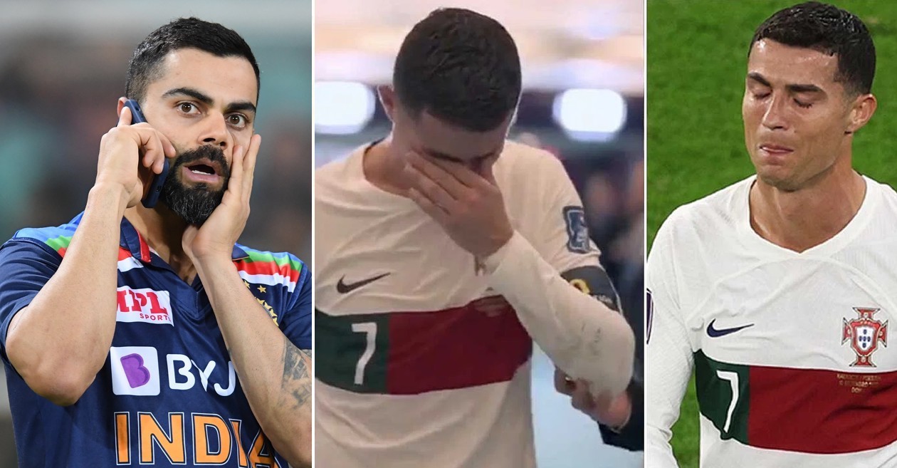 Virat Kohli’s priceless post for crying Cristiano Ronaldo after Portugal crash out of FIFA World Cup 2022