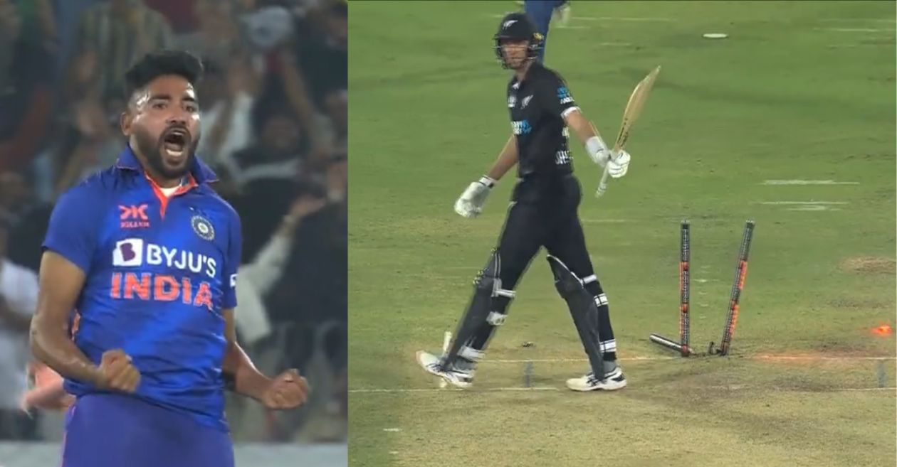 IND vs NZ – WATCH: Mohammed Siraj cleans up New Zealand batter with a stunning delivery in first ODI