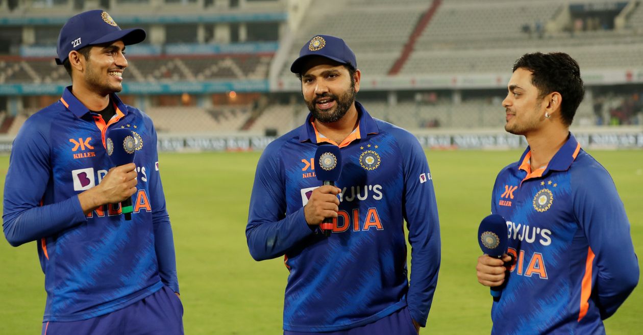 Shubman Gill, Rohit Sharma and Ishan Kishan