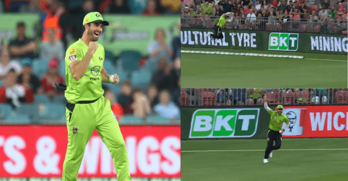 WATCH: Ben Cutting takes a spectacular catch for Sydney Thunders in match 34 of BBL 12