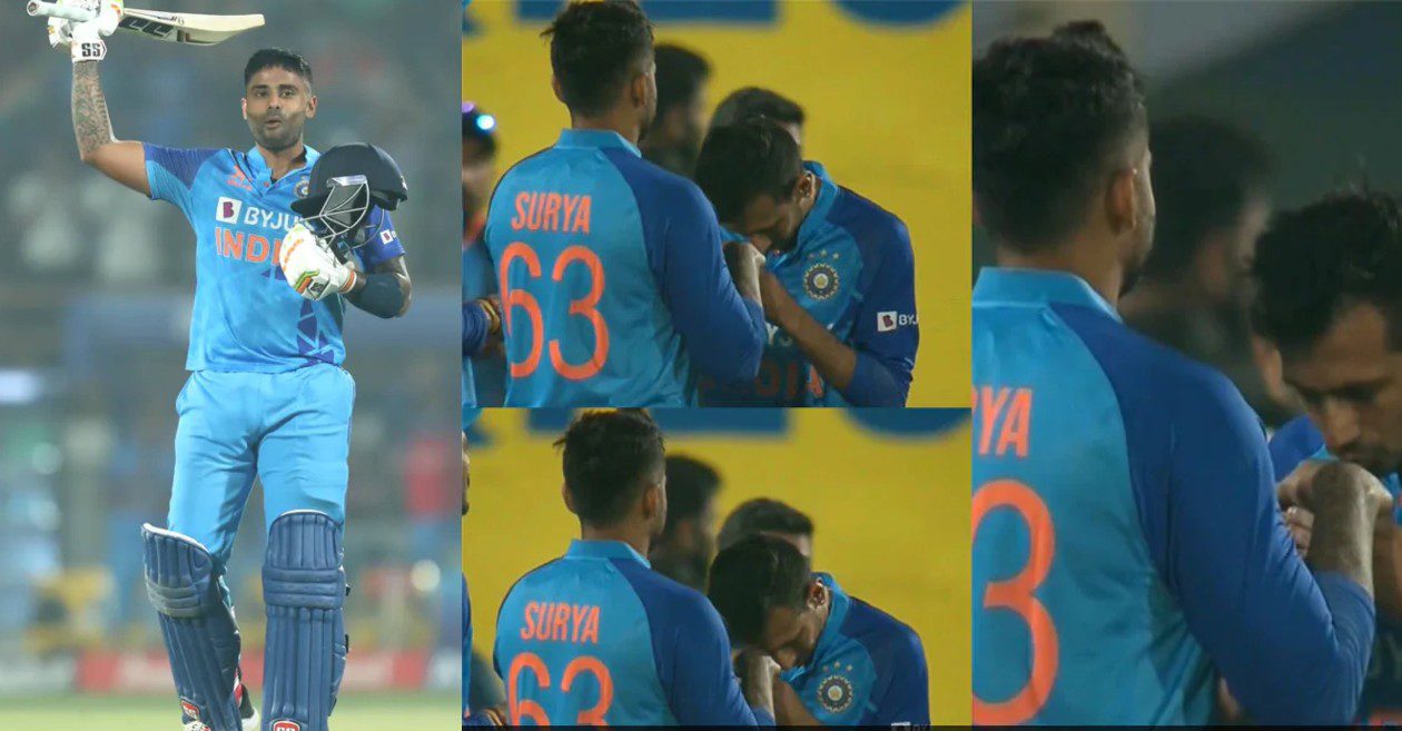 WATCH: Yuzvendra Chahal kisses Suryakumar Yadav’s hand after the latter hits his 3rd ton in T20Is