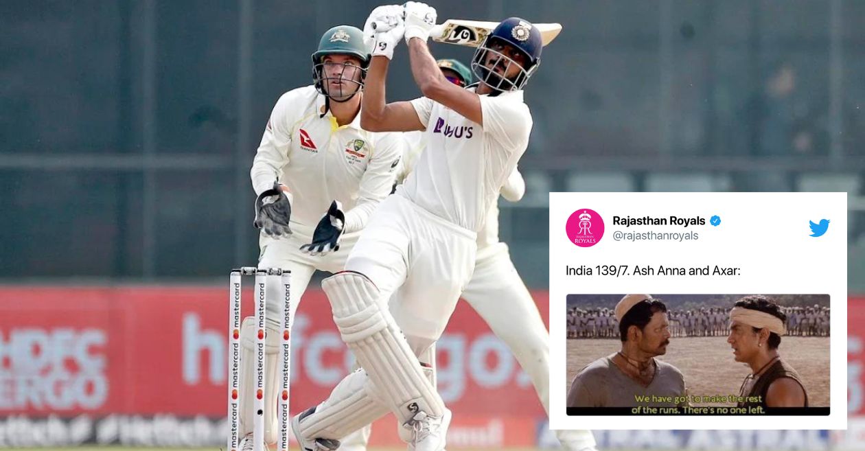 Axar Patel during the second Test against Australia