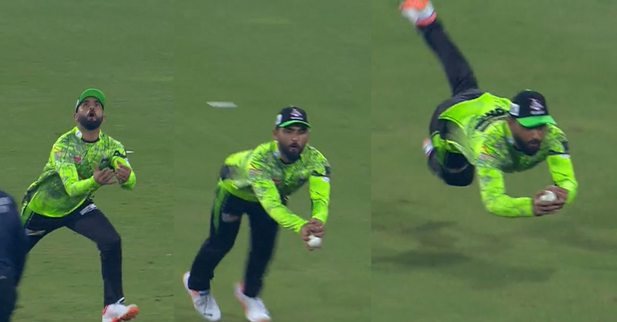 Fakhar Zaman takes a brilliant catch in PSL 2023