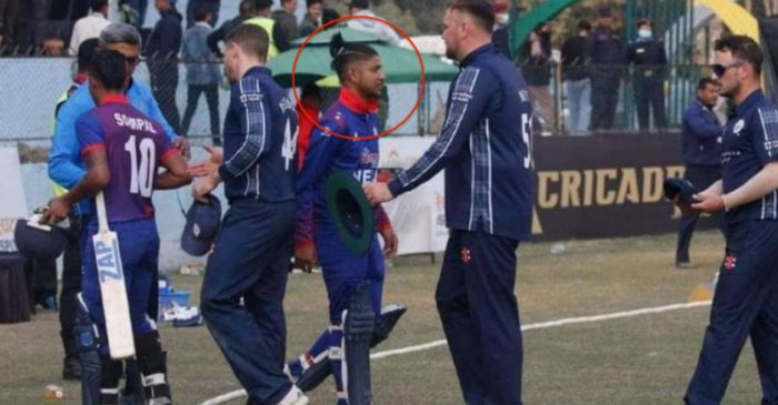 WATCH: Scottish players refuse to shake hands with rape-accused Nepal spinner Sandeep Lamichhane