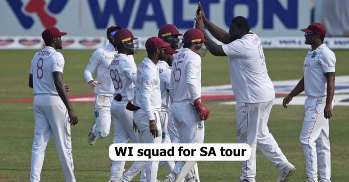 West Indies includes two uncapped players in their Test squad for South Africa tour