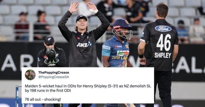 Twitter reactions: Henry Shipley’s maiden fifer power New Zealand to thumping win over Sri Lanka in first ODI