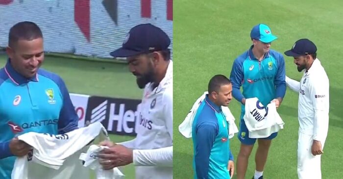 WATCH: Virat Kohli gifts his jerseys to Usman Khawaja and Alex Carey after the Ahmedabad Test