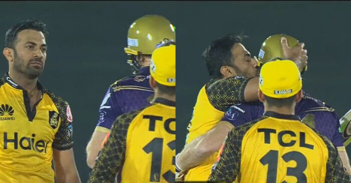 PSL 2023: WATCH – Wahab Riaz ‘hugs and kisses’ Martin Guptill after claiming his wicket