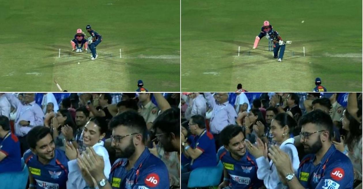 WATCH: Athiya Shetty celebrates KL Rahul’s big six during RR-LSG IPL 2023 match