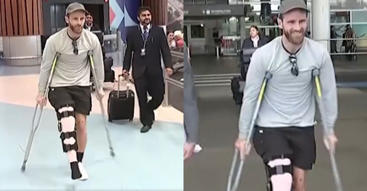 WATCH: Kane Williamson walks on crutches as he reaches Auckland airport after injury in IPL 2023