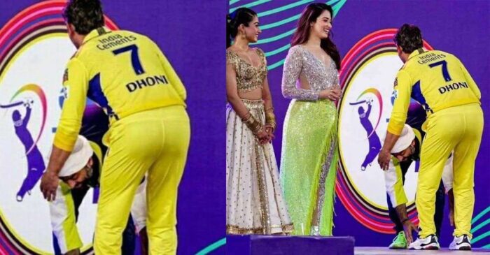 WATCH: The viral moment of Arijit Singh touching MS Dhoni’s feet at IPL 2023 Opening Ceremony