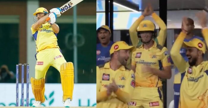IPL 2023: CSK dugout rejoices as MS Dhoni smashes huge sixes against Mark Wood; video goes viral