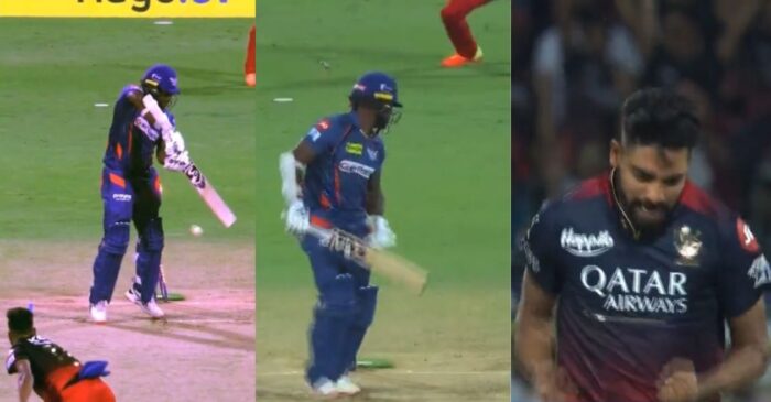 IPL 2023 [WATCH]: Mohammed Siraj cleans up Kyle Mayers for a duck in RCB vs LSG clash