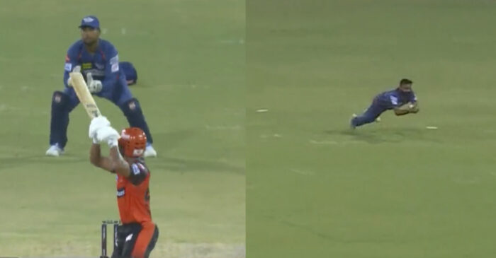 IPL 2023 [WATCH]: 40-year-old Amit Mishra grabs a stunning catch to see off Rahul Tripathi in LSG vs SRH clash