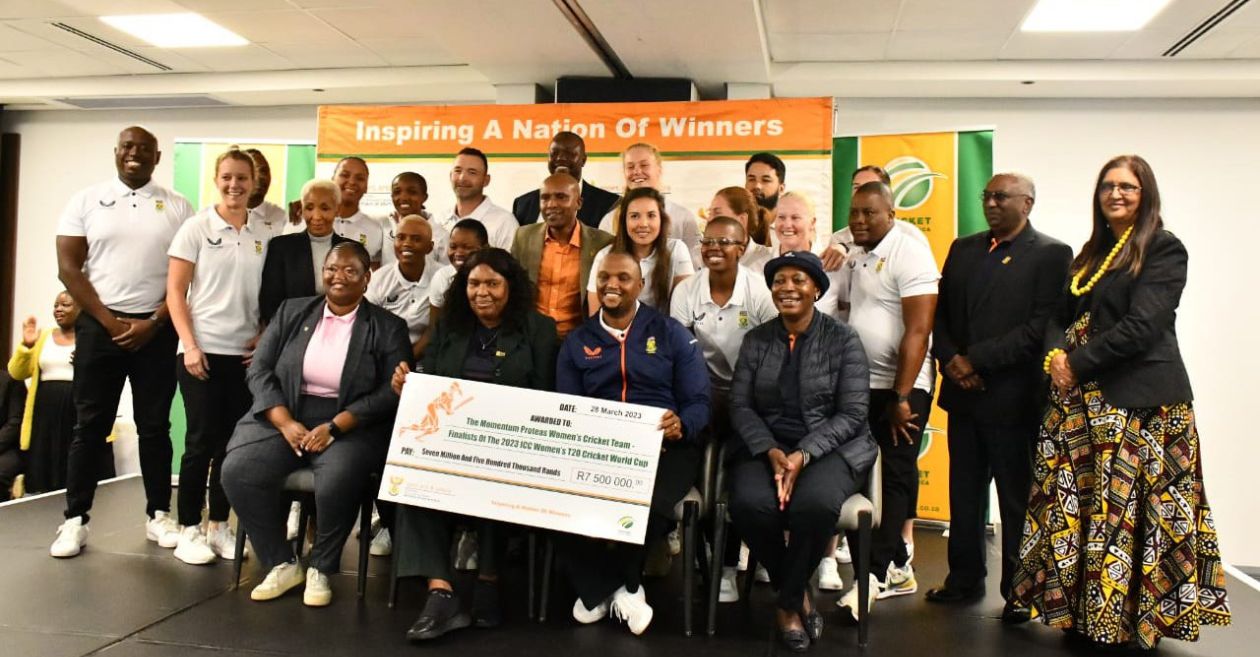 Department of Sports honours South African team with R22.5m prize for reaching the T20 World Cup final