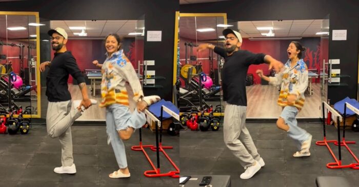 WATCH: Virat Kohli shakes a leg with Anushka Sharma on Punjabi beats at the gym