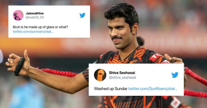 ‘Is he made up of glass?’: Fans troll Washington Sundar after he gets ruled out of IPL 2023 due to an injury