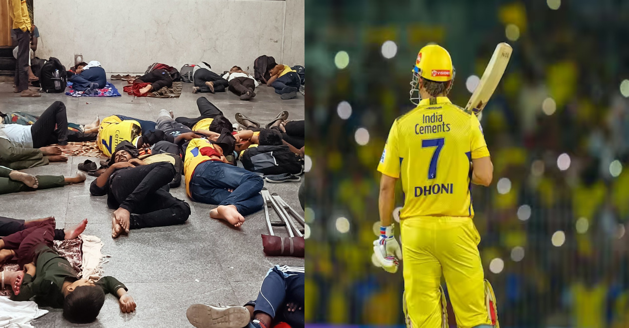IPL 2023 [WATCH] : CSK fans sleep at the railway station as the IPL final gets postponed due to rain