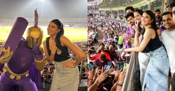 WATCH: Bollywood actress Jacqueline Fernandez cheers for Kolkata Knight Riders at Eden Gardens in IPL 2023