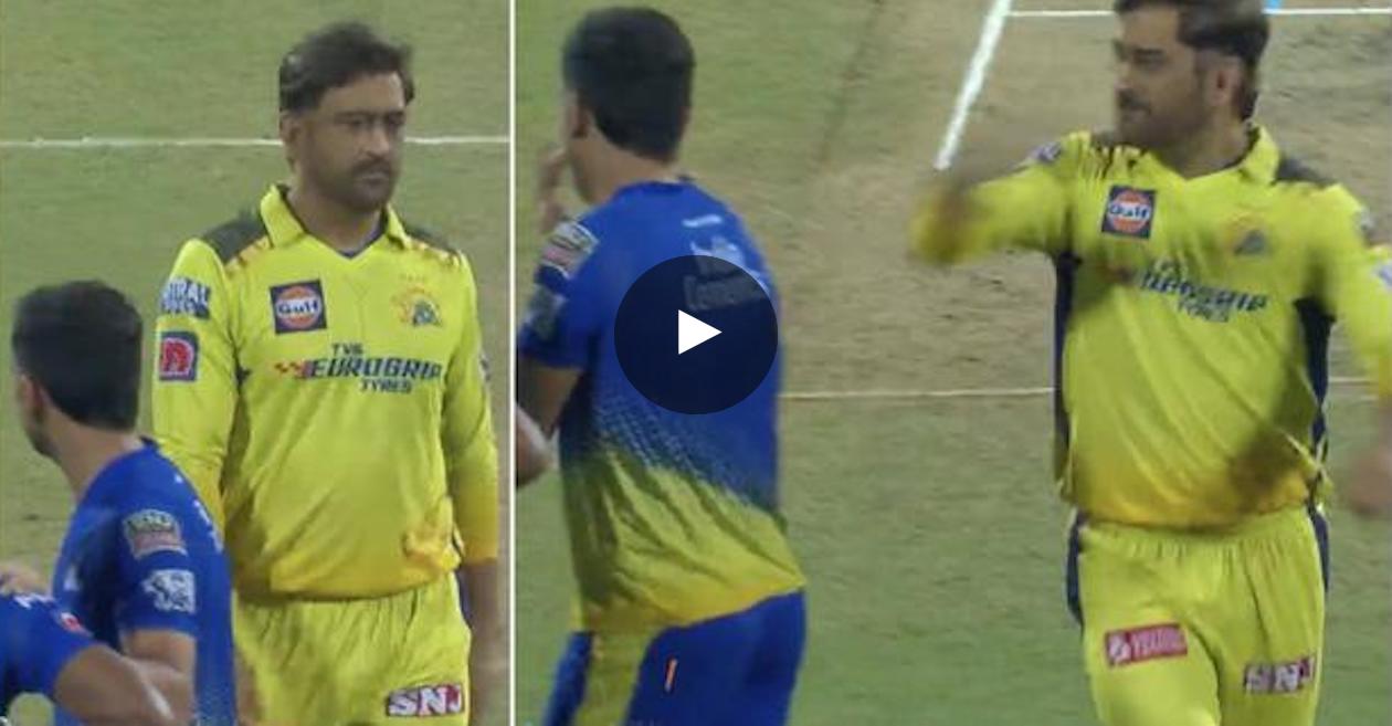 IPL 2023 CSK skipper MS Dhoni glares at Deepak Chahar, nearly slaps him; video goes viral Cricket Times