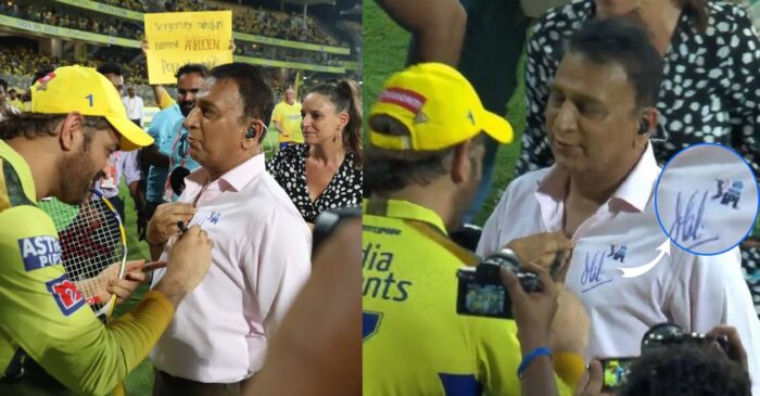IPL 2023 : Sunil Gavaskar runs through CSK’s celebratory lap to MS Dhoni’s autograph, video goes viral