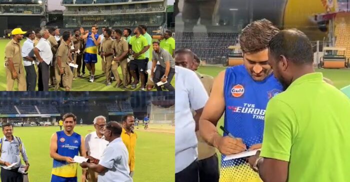 IPL 2023 [WATCH]: MS Dhoni gives cash rewards and autographs to Chepauk groundstaff in a heartwarming gesture