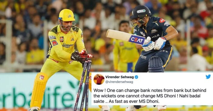 IPL 2023 Final: Cricket world erupts as MS Dhoni stumps Shubman Gill in just 0.1 seconds