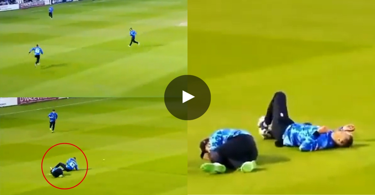 WATCH Shadab Khan suffers a nasty collision on his debut for Sussex at the T20 Blast Cricket Times
