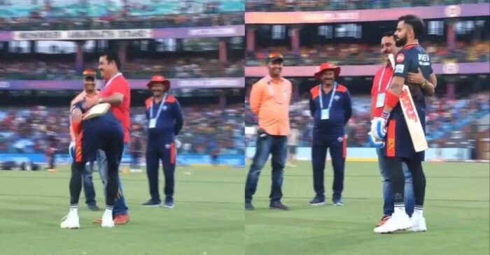 WATCH: Virat Kohli touches feet of his childhood coach Rajkumar Sharma ahead of DC-RCB clash – IPL 2023