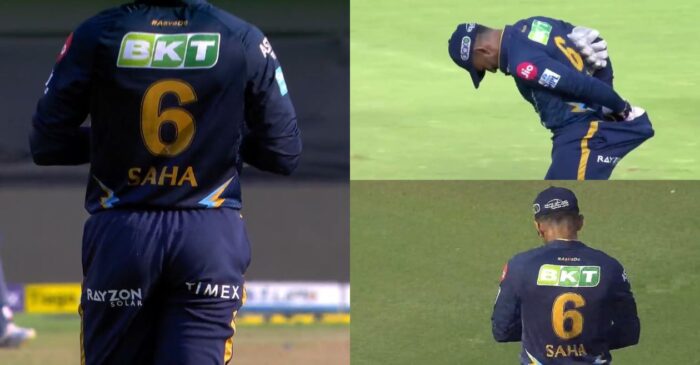 IPL 2023 [WATCH]: Wriddhiman Saha rushes out on the field wearing trousers the other way around during GT vs LSG clash