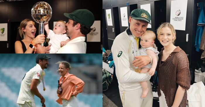 Australian players celebrate World Test Championship 2023 Final triumph with their family members