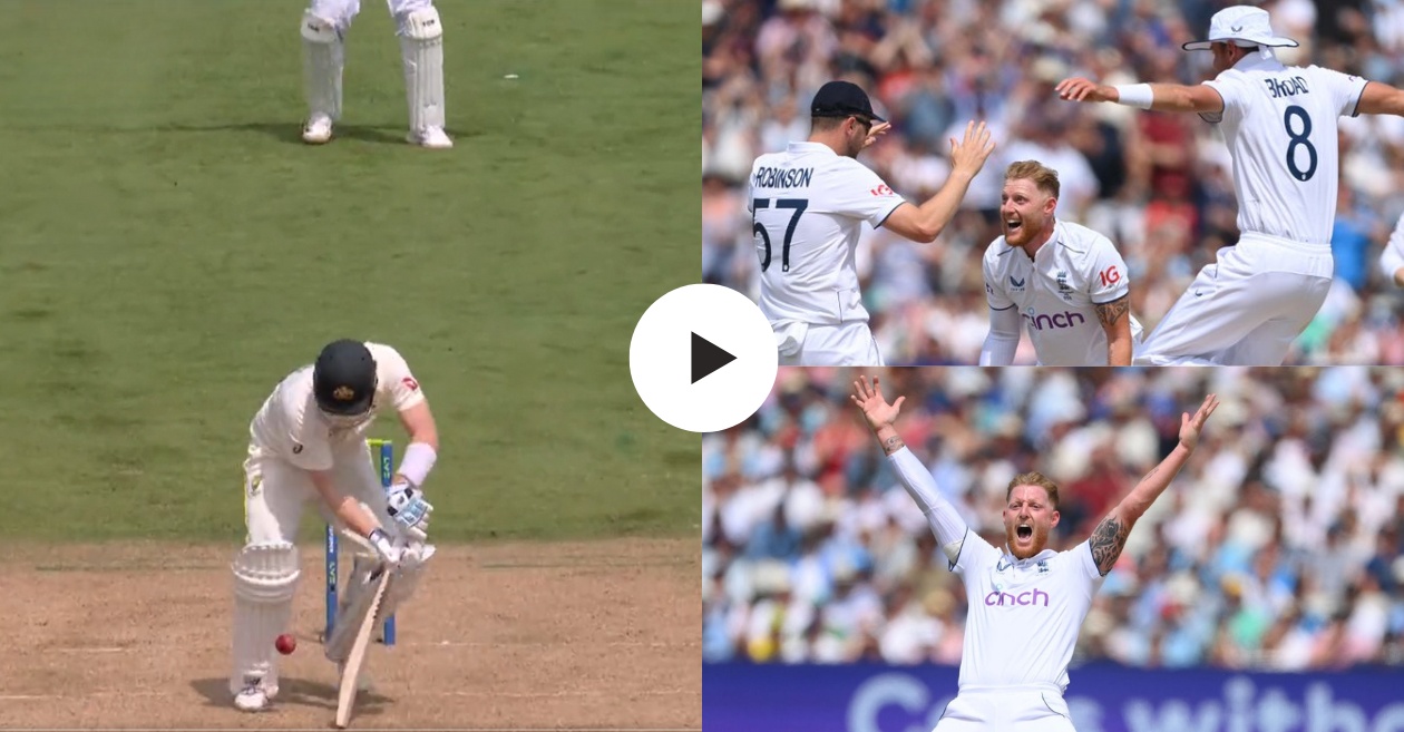 Read more about the article WATCH: England players jump in joy after Ben Stokes traps the big fish Steve Smith – Ashes 2023, 1st Test
