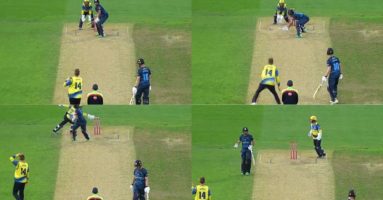 WATCH: Pakistan batter Haider Ali gets out in a bizarre way in Vitality T20 Blast