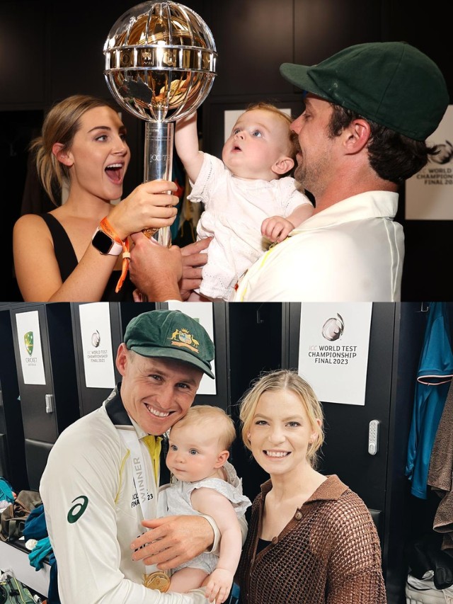 Australian players celebrate WTC 2023 Final triumph with their family members