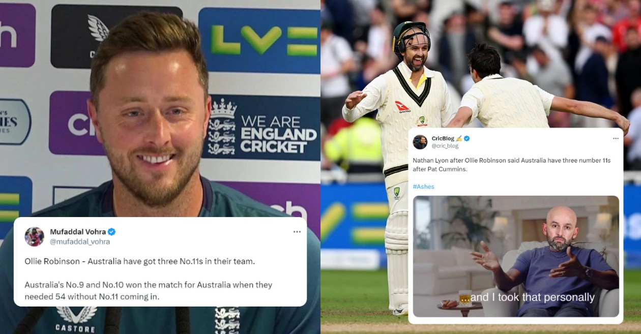 Ashes 2023: Ollie Robinson gets brutally trolled for ‘three No. 11s’ jibe after Cummins-Lyon heroics guide Australia to victory