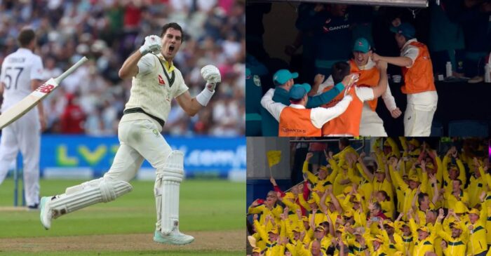 WATCH: Pat Cummins hits the winning runs to spark wild celebrations as Australia pip England in Ashes 2023 opener
