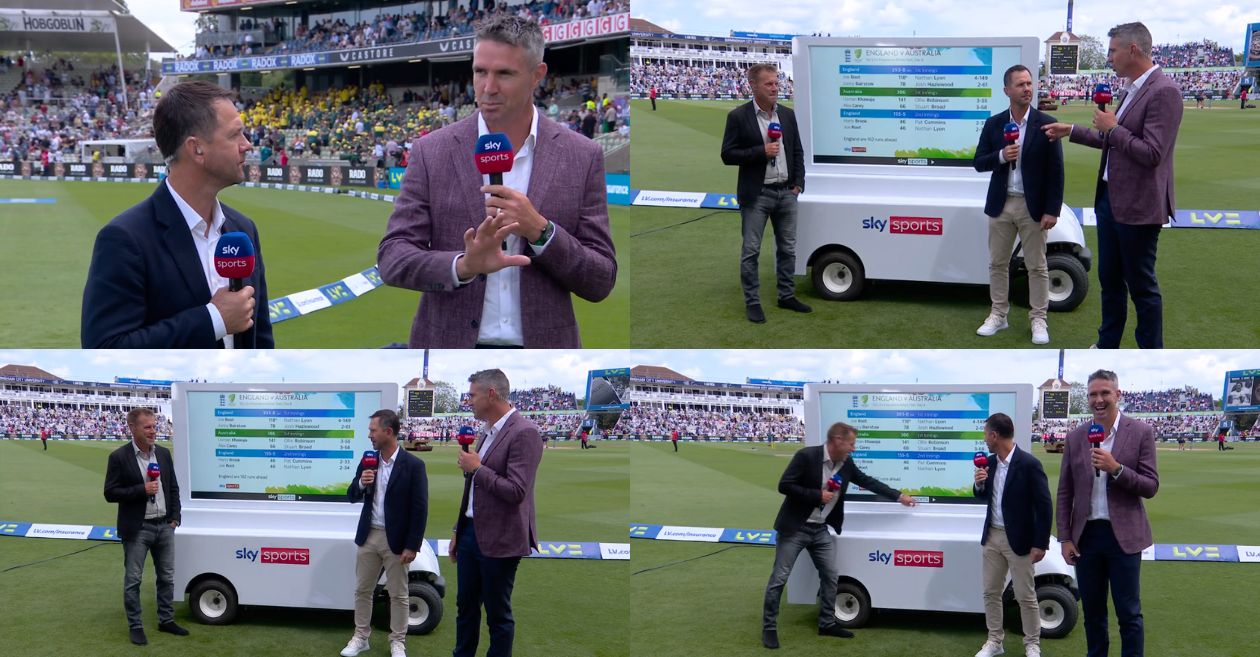 Ashes 2023 WATCH Ricky Pontings witty response leaves Kevin Pietersen speechless on Live TV Cricket Times
