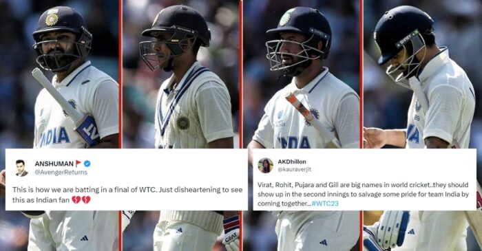 Fans react to India’s top-order collapse against Australia in World Test Championship Final 2023